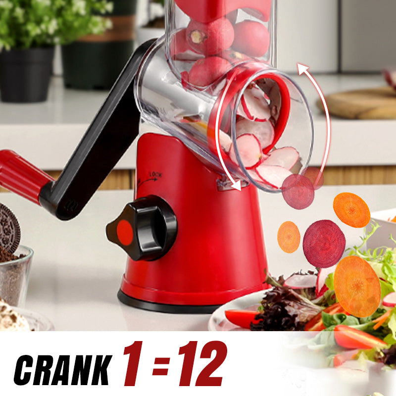 🔥 2025 Kitchen Deals! 🔥 Multifunctional Manual Rotary Grater & Chopper – Slice & Shred with Ease! 🚀🥕