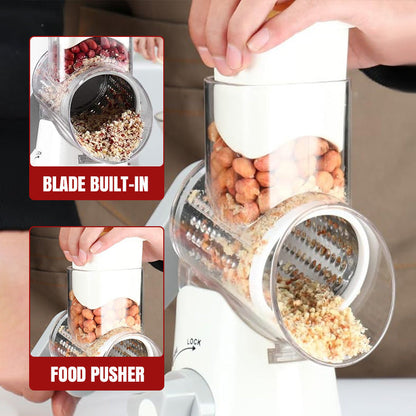 🔥 2025 Kitchen Deals! 🔥 Multifunctional Manual Rotary Grater & Chopper – Slice & Shred with Ease! 🚀🥕