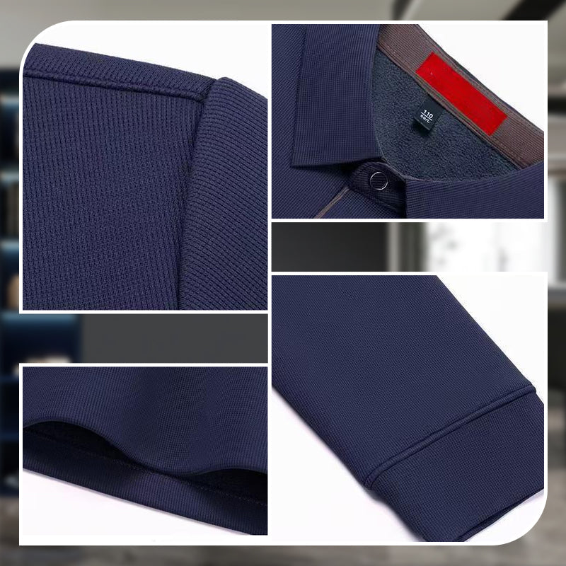 Men's Thickened Warm Lapel Long Sleeve Shirt