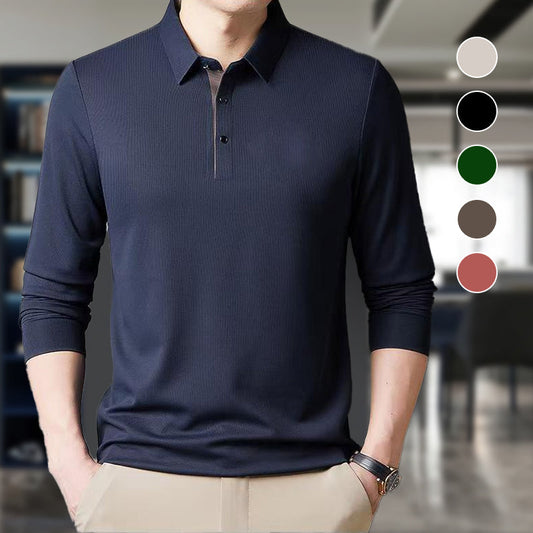 Men's Thickened Warm Lapel Long Sleeve Shirt
