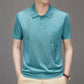 Men's Casual Breathable Smooth Fabric Lapel Short Sleeve T-Shirt