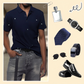 Man’s Stylish Short Sleeve Lapel Top