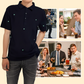 Man’s Stylish Short Sleeve Lapel Top
