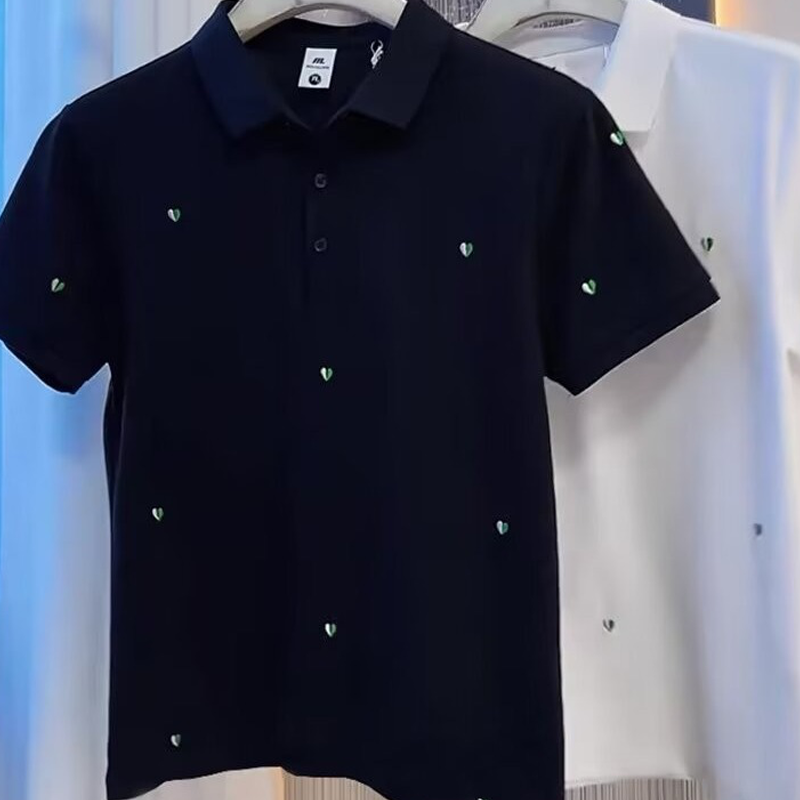 Man’s Stylish Short Sleeve Lapel Top