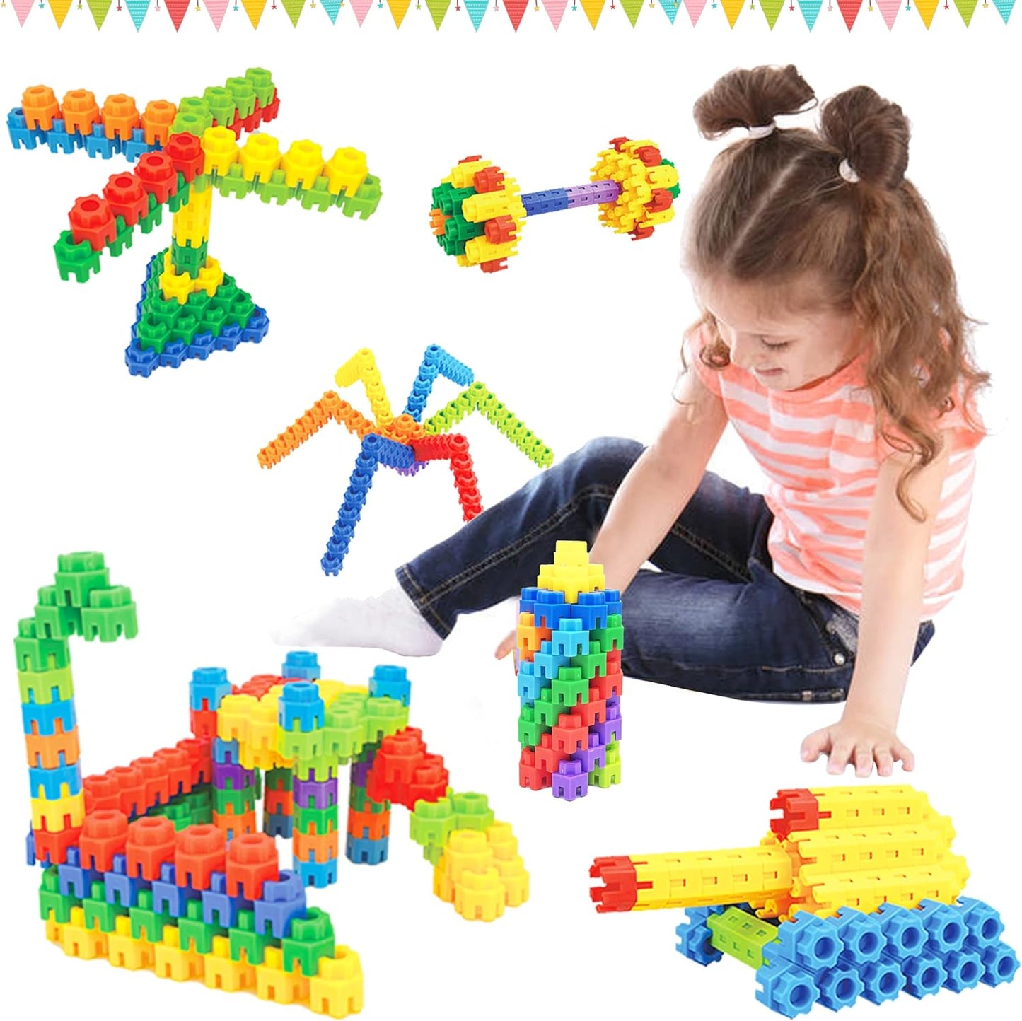 🎁🔥Last day sale 50% OFF🔥Endless Fun with Snap-Together Hexagon Building Blocks