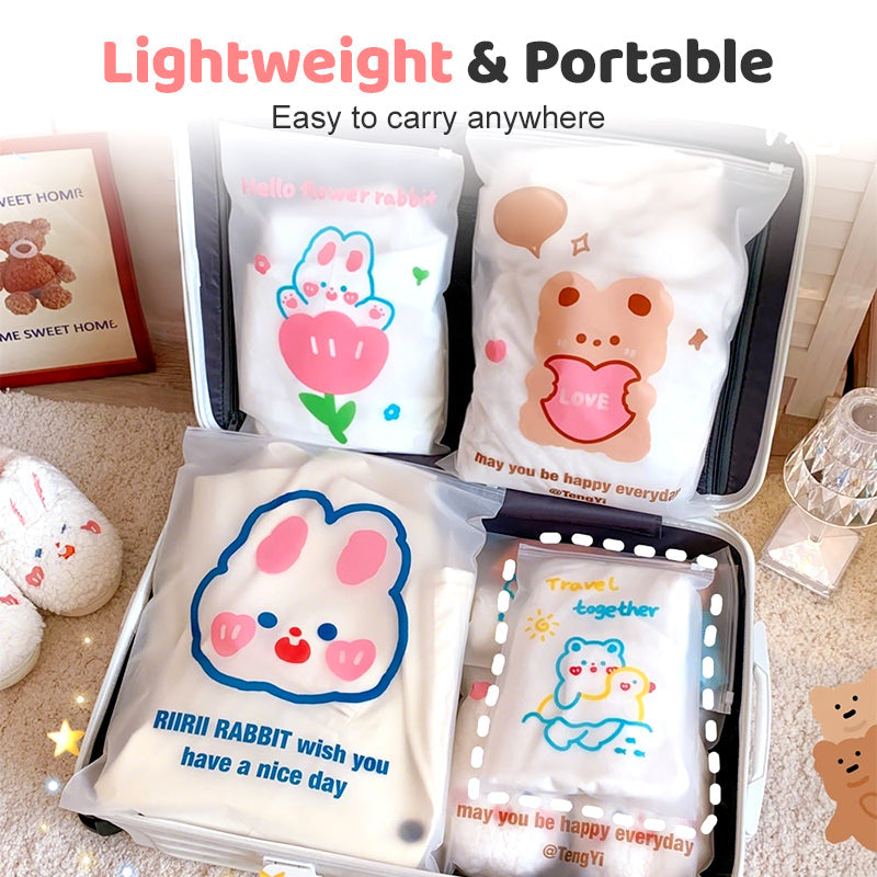 Cartoon Reusable Zipper Clothing Storage Bags
