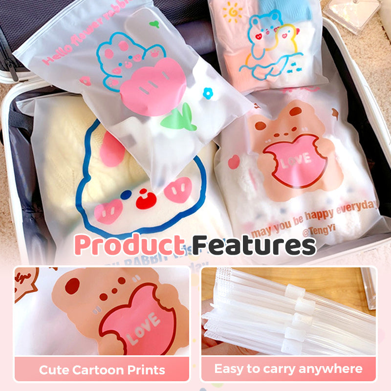 Cartoon Reusable Zipper Clothing Storage Bags