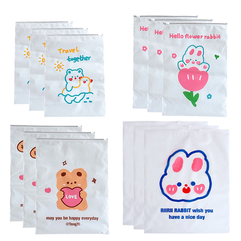 Cartoon Reusable Zipper Clothing Storage Bags