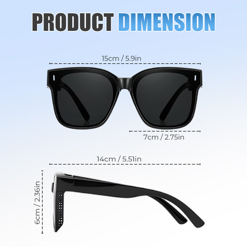 Compact Foldable Over-Glasses Sunglasses