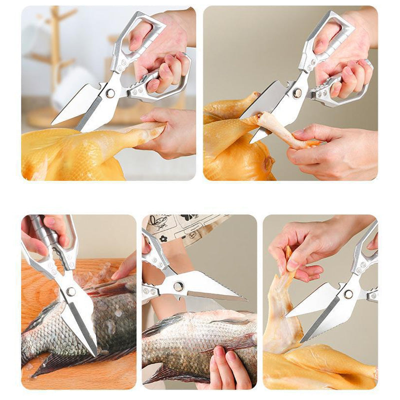 ✂️ BUY 2 GET 3! ✨ HEAVY-DUTY KITCHEN SHEARS - Multi-Function for Poultry, Herbs & More, Comfort Grip & Dishwasher Safe, Includes Nut Cracker and Bottle Opener 🍗🔧
