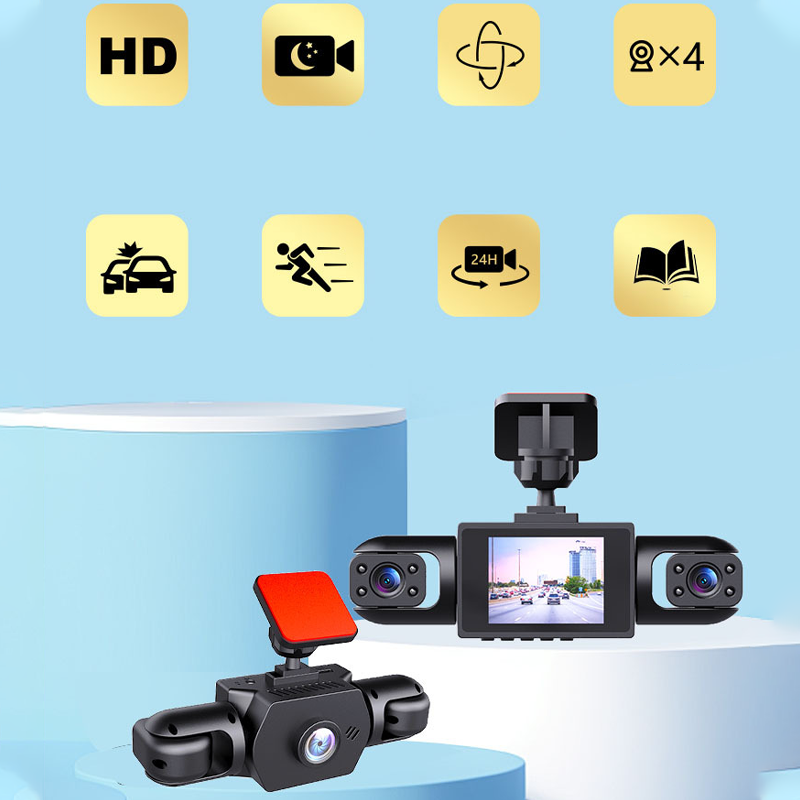 4-Lens 360° View Car Dash Cam