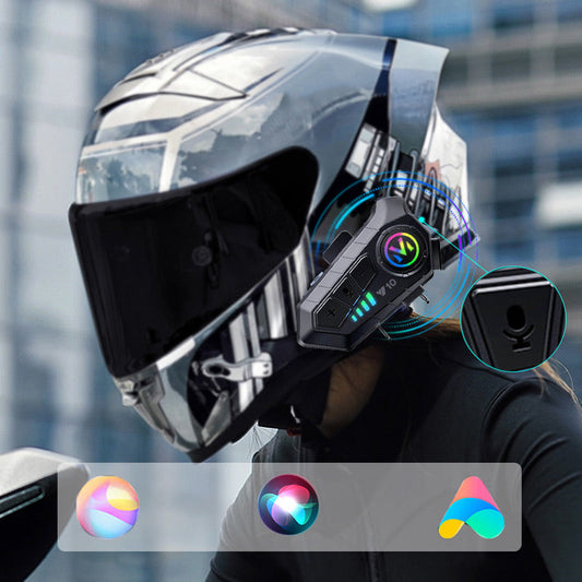 📢📢 50 % RABAT! ⏰ Bluetooth-headset til motorcykelhjelm, integral- og halvhjelm