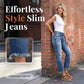 Trendy slim fit jeans til damer med slidt look